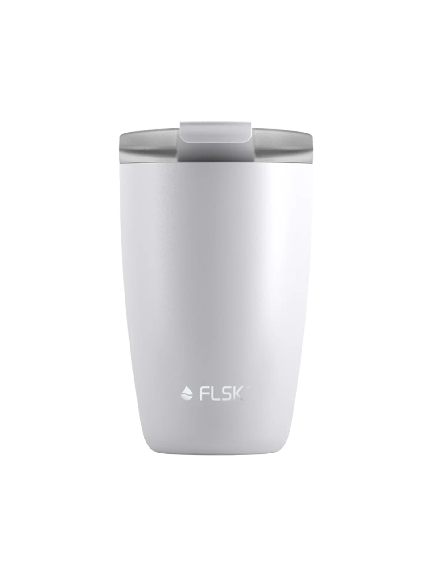 FLSK | Isolierbecher - Thermosbecher CUP Coffee to go-Becher 0,35l Edelstahl White | 